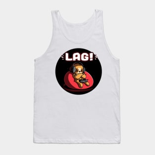 Lag! Cute Funny Cool Gaming Lover Bear Quote Animal Lover Artwork Tank Top